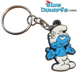 Vanity Smurf with flower - The smurfs - flexible rubber - 3,5cm