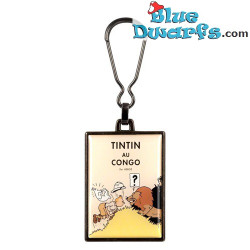 Portada de Tintín en el Congo - Llavero de Tintín - Metal - 5,5x4cm