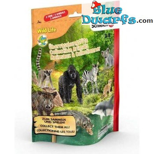 Schleich Wildlife - Kit de jeu -  Sachet Blind bag 3 animaux - Wild Life - 10152191