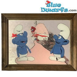 Retro Smurf Mirror with Vanity Smurf - 32.5x25 cm