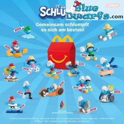 McDonald's - 15 Puffi Schleich Giochi Olimpici - Set Completo Happy Meal 2024 - Con Scatole - 5,5 cm