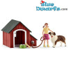 Berger Australien avec fille et niche pour chien - Animaux Schleich - 42376