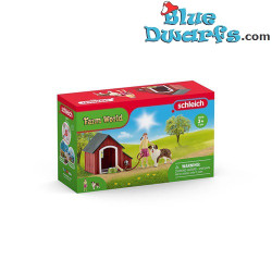 Berger Australien avec fille et niche pour chien - Animaux Schleich - 42376