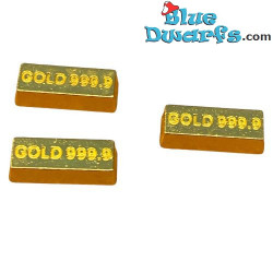 3 barres d'or - Produit de Décoration des Schtroumpfs - Ne comprend pas de Schtroumpf - 1,5x0,5 cm