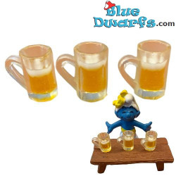 3x Pints - Dekorationsprodukt der Schlümpfe - Schlumpf nicht enthalten - 1.5cm
