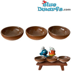 3 x Bols Marron - Produit de Décoration Schtroumpfs - Schtroumpf Non Inclus - 2,5 x 1 cm