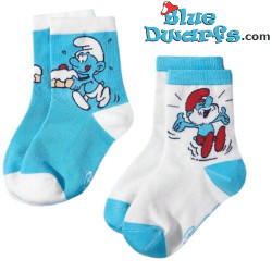 2 x Chaussettes Schtroumpf - Grand Schtroumpf et Gourmand Schtroumpf - Les Schtroumpfs - 4-5 ans