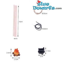 Set de Fogata de Invierno a Escala - Producto de Decoración de Pitufos - Pitufo No Incluido - 1:12
