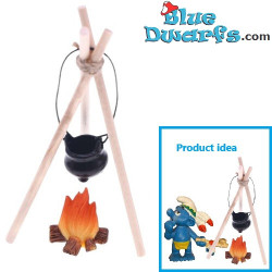 Set de Fogata de Invierno a Escala - Producto de Decoración de Pitufos - Pitufo No Incluido - 1:12