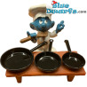 3x Frying Pan Casserole - Smurfs Decoration Product - Smurf Not Included - +/- 3.5x4.5cm