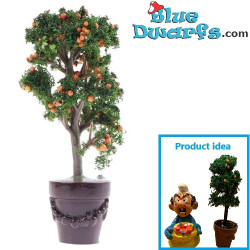 Arbre Fruiter en Pot Miniature - Produit de Décoration Les Schtroumpfs - Schtroumpf Non Inclus - 1:12