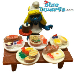 5 x Assiette de Petit-Déjeuner - Produit de Décoration Schtroumpfs - Schtroumpf Non Inclus - 2,5 cm