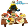 5 x Plato de Desayuno - Producto de Decoración de Pitufos - Pitufo No Incluido - 2,5 cm