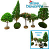 5 x Árboles de Modelos Mixtos - Producto de Decoración de Los Pitufos - Pitufo No Incluido - +/- 2.5 cm