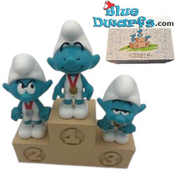 Le Podium des Schtroumpfs - Les Figurines Olympiques - Plastoy - 20 cm