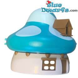 Half Huisje van de smurfen - Blauw dak -  Smurfenhuisje - met stickers - Smurfen Speelfiguurtje  - DeAgostini - 15cm