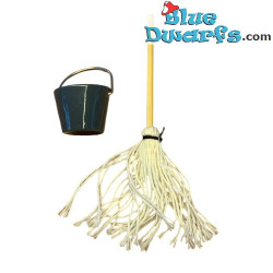Secchio e mocio - Prodotto decorativo Puffi - Puffo non incluso - 6x1cm