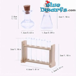 Set tubi da laboratorio - Prodotto decorativo Puffi - Puffo non incluso - 3x4,5cm