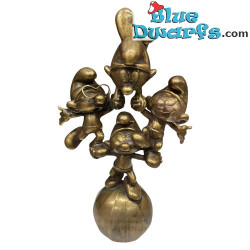 Gli Acrobati sulla Palla - I Puffi - Scultura in Bronzo Pixi - 2024