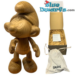 Handgefertigte Schlumpf-Statue - Europäische FSC Weißeiche - Boyhood - 14 cm