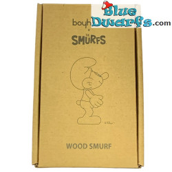 Statua Puffo Fatto a Mano - Quercia Bianca Europea FSC - Boyhood - 14 cm