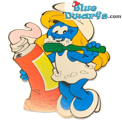 Smurfette Brushing her Teeth – The Smurfs Carton Board – Wall stickers - 39 x 32 cm