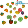 5 x Mixed Fruit - Smurfs Decoration Product - Smurf Not Included - 1,5x3,5cm
