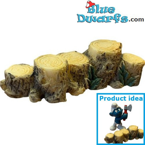 Tronco d'albero - Prodotto Decorativo dei Puffi - Puffo Non Incluso - 7x2.5x2cm