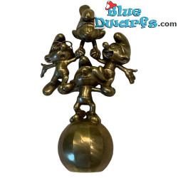 Gli Acrobati sulla Palla - I Puffi - Scultura in Bronzo Pixi - 2024