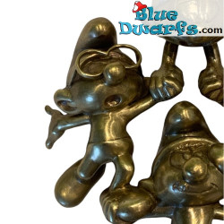 Die Akrobaten auf dem Ball - Die Schlümpfe - Pixi Bronzeskulptur - 2024