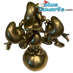 Die Akrobaten auf dem Ball - Die Schlümpfe - Pixi Bronzeskulptur - 2024