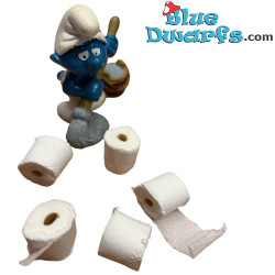 5 x Rotoli di Carta Igienica - Prodotto Decorativo dei Puffi - Puffo Non Incluso - 1,5 cm