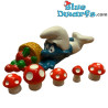 5 x Mini Champignons - Produit Décoratif Schtroumpfs - Schtroumpf Non Inclus - +/- 1x0,5 cm