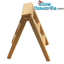 Mini échelle en bois - Produit de Décoration Schtroumpfs - Schtroumpf Non Inclus - 5x2.5cm