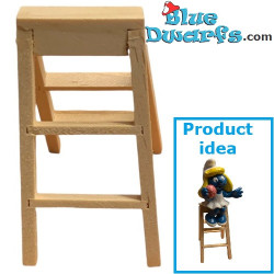 Houten Miniladder - Smurfen Decoratie Product - Smurf Niet Inbegrepen - 5x2.5cm
