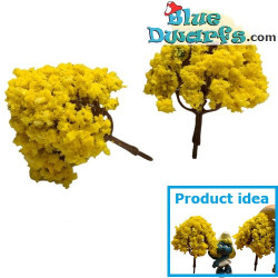 2 x Arbres Miniatures - Produit de Décoration Les Schtroumpfs - Schtroumpf Non Inclus - 7x4cm
