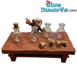 5 x Botellas de Vidrio de Laboratorio - Producto Decorativo de los Pitufos - Pitufo No Incluido - 2,5x1,5cm