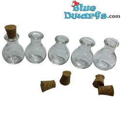 5 x Labor-Glasflaschen - Schlümpfe Dekorationsprodukt - Schlumpf Nicht Enthalten - 2,5x1,5cm
