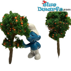 2 x Árboles en Miniatura - Producto de Decoración de Los Pitufos - Pitufo No Incluido - 7x4cm