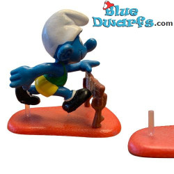 40511: Hurdler Smurf (Supersmurf) - transparent barrier - Schleich - 5,5cm