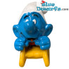 40201: Rennrodler Schlumpf (Super Schlumpf) - Dunkelgelber Schlitten - Schleich - 5,5 cm