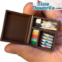 Suministros de pintura para el Pitufo pintor - Producto de Decoración de Los Pitufos - Pitufo No Incluido - 3,5cm
