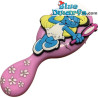 Pettine rosa per bambini - I Puffi - Puffetta con specchio - 14 cm
