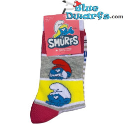 3 têtes de Schtroumpfs - 1 paire de chaussettes femme Schtroumpfs - taille unique