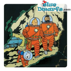 Tintin Magnet - Tintin, Haddock, and Snowy on the Moon - 8.5 x 5.5 cm