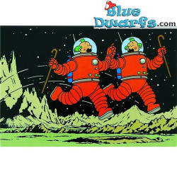 Aimant Tintin - Dupond et Dupont sur la lune - 8,5 x 5,5 cm