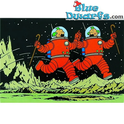 Tintin Magnet - Thomson and Thompson on the Moon - 8.5 x 5.5 cm