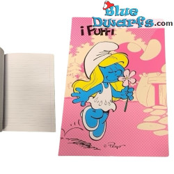 Notitieblok - Smurfin met bloem - Italiaans -  80 pagina's -29,5x20,5cm