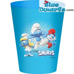 Bicchiere blu - I Puffi - Studio 100 - Leggero - Plastica - 10x8 cm