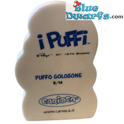 Puffo Golosone (Nr. 9/14) - Gomma / Mega Gomma dei Puffi - 9 cm - Taglia XL